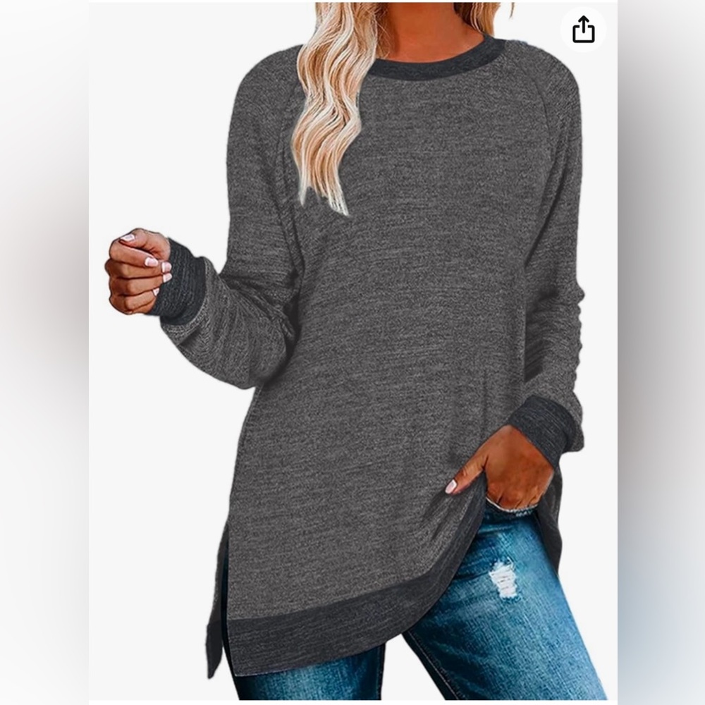 NWOT Women long sleeve round neck shirt brand new L